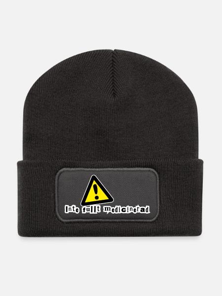 Pas complètement médicamenté - Beanie recyclé à patch - charbon