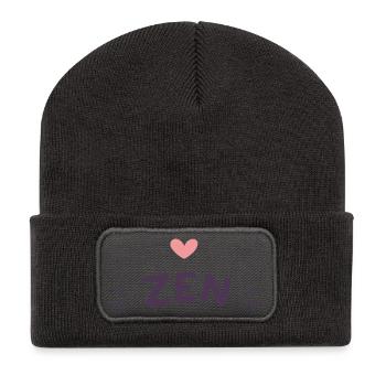 Zen Heart Purple - Recycled Patch Beanie - dark grey - Front