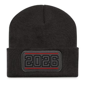 2026 Linie - Recycelte Patch Beanie - Dunkelgrau - Vorne