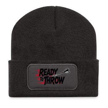 Ready to throw Dartsport Profi Outfit - Recycelte Patch Beanie - Dunkelgrau - Vorne