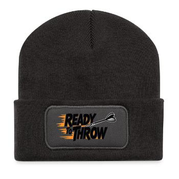 Ready to throw Dartsport Profi Outfit - Recycelte Patch Beanie - Dunkelgrau - Vorne