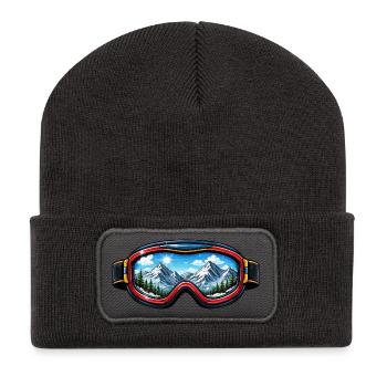  Skibrille Landschaft - Recycelte Patch Beanie - Dunkelgrau - Vorne