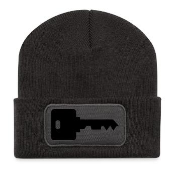 House key - Recycled Patch Beanie - dark grey - Front