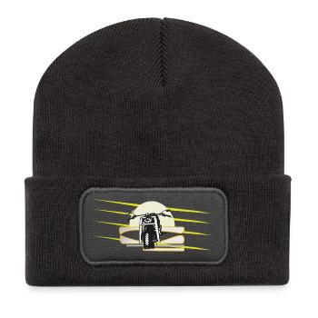 Motorrad Chopper - Recycelte Patch Beanie - Dunkelgrau - Vorne