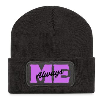 Toujours moi – Sois toi-même - Beanie recyclé à patch - charbon - Devant