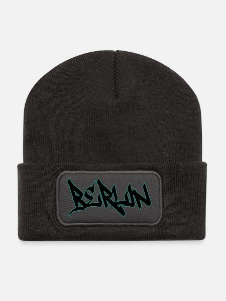 Berlin Grafitti - Recycelte Patch Beanie - Dunkelgrau