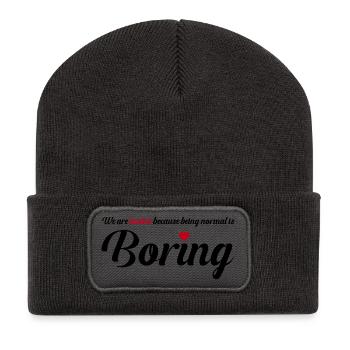 Cœur Besties Conception d’Amitié - Beanie recyclé à patch - charbon - Devant