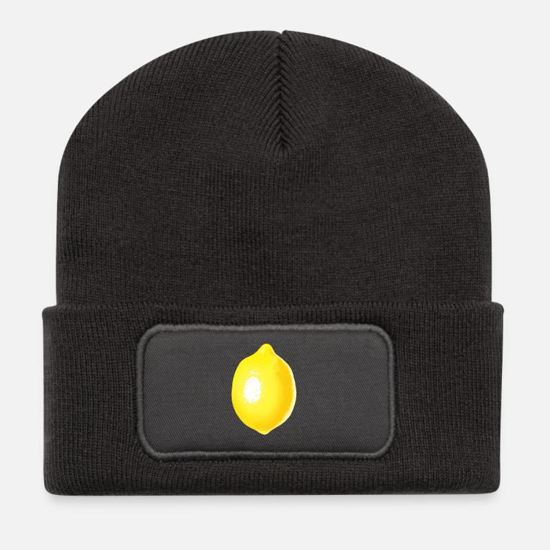 Lemon - Recycelte Patch Beanie - Dunkelgrau