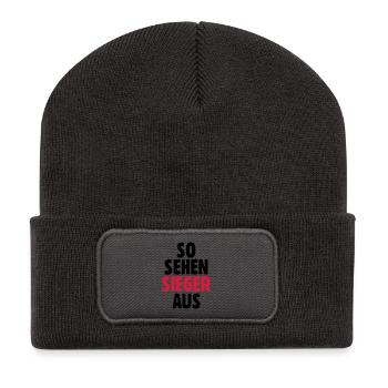What winners look like - Recycled Patch Beanie - dark grey - Front