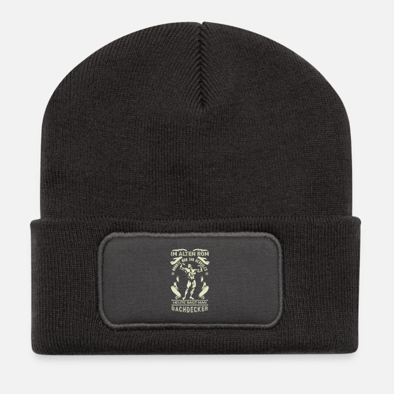 Im alten Rom nannte man Ihn Herkules - Recycelte Patch Beanie - Dunkelgrau
