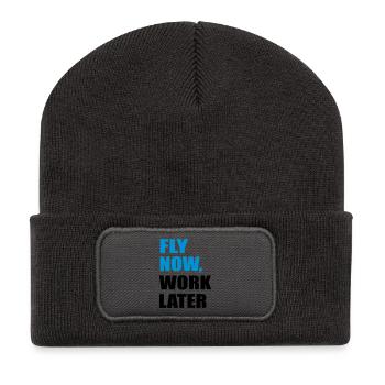 fliegen - Recycelte Patch Beanie - Dunkelgrau - Vorne