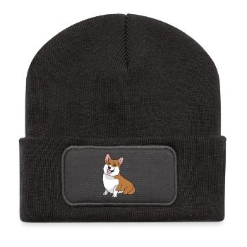 Pembroke Welsh Corgi Cardigan chien - Beanie recyclé à patch - charbon - Devant