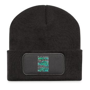 If you keep annoying... - Sprüche - Funny Quotes - Recycelte Patch Beanie - Dunkelgrau - Vorne
