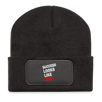 SUCCESS LOOKS LIKE THIS (White) - Recycled Patch Beanie - dark grey - Front