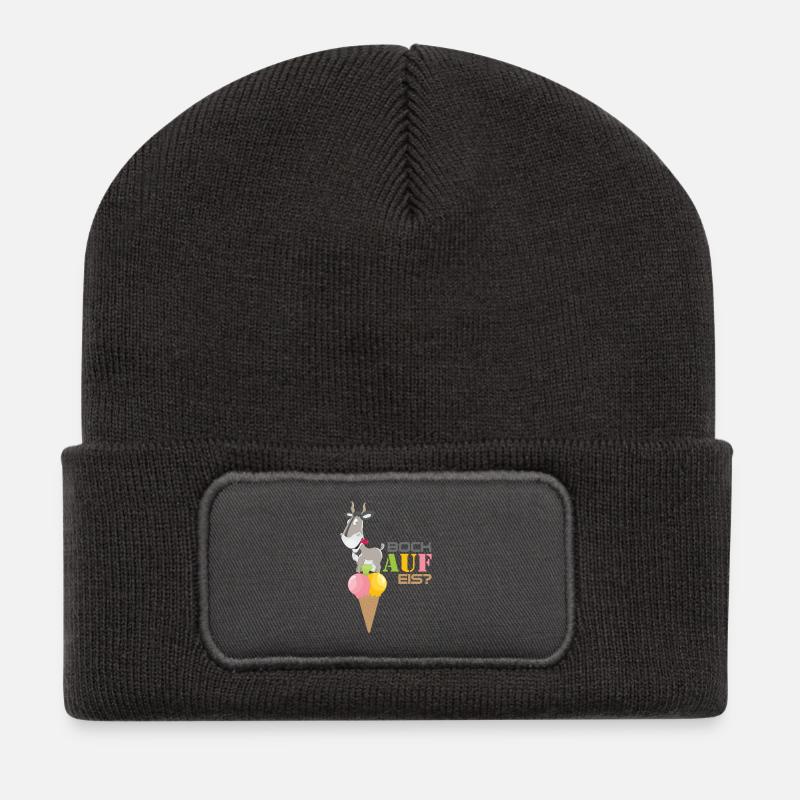Bock auf Eis. - Recycelte Patch Beanie - Dunkelgrau