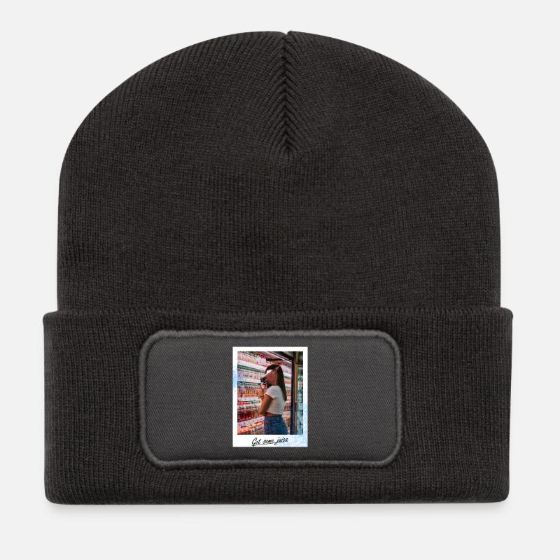 Got some juice - Recycelte Patch Beanie - Dunkelgrau