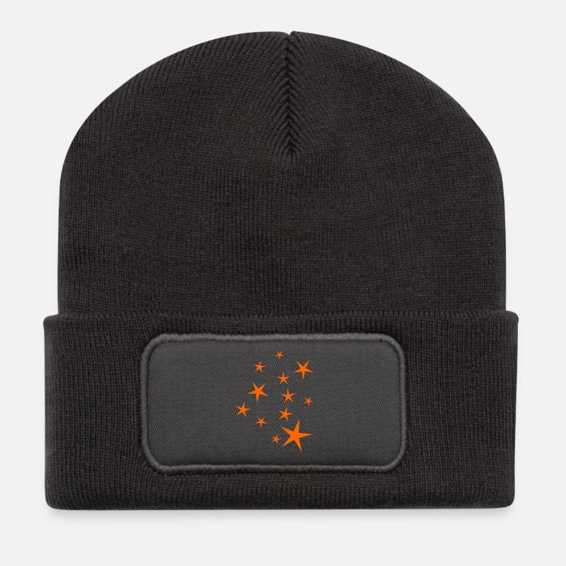 Orange Star - Recycelte Patch Beanie - Dunkelgrau