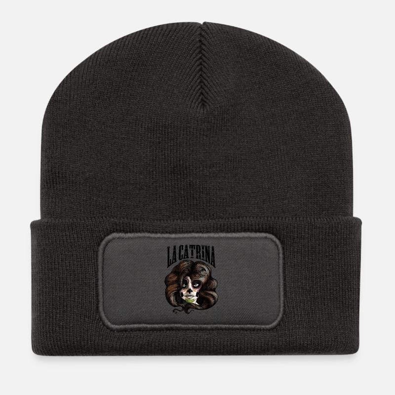 La Catrina - Recycled Patch Beanie - dark grey