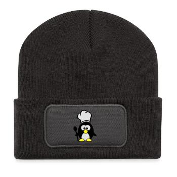 penguin_chefkoch__f3 - Recycelte Patch Beanie - Dunkelgrau - Vorne