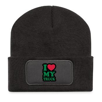 I love my truck - Recycled Patch Beanie - dark grey - Front