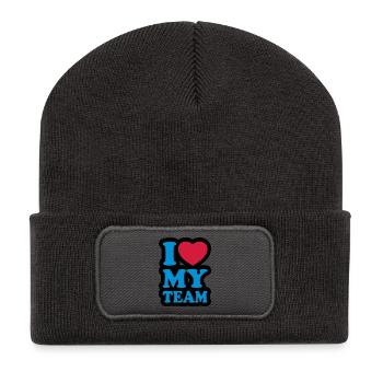I love my team - Recycled Patch Beanie - dark grey - Front