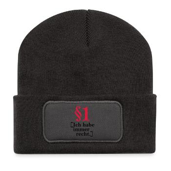 § 1 I'm always right. - Recycled Patch Beanie - dark grey - Front