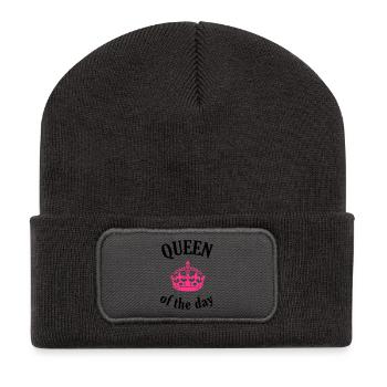 Queen of the day - Recycled Patch Beanie - dark grey - Front
