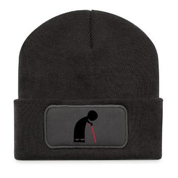 Rentner Humor, Alt aber stilvoll - Recycelte Patch Beanie - Dunkelgrau - Vorne