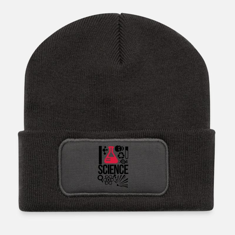 Wissenschaft - Recycelte Patch Beanie - Dunkelgrau