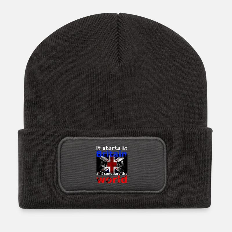 Britain - Recycled Patch Beanie - dark grey