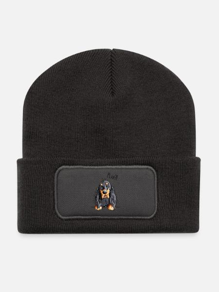 Play Gordon Setter - Chien - Cadeau - Beanie recyclé à patch - charbon