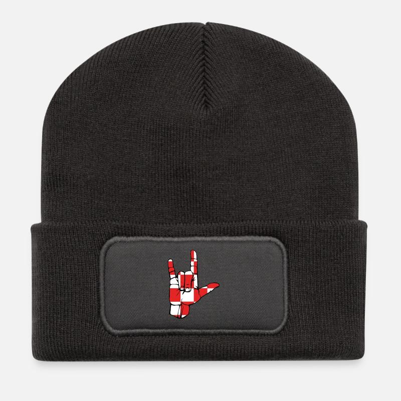 Ich liebe dich-zeichen Brabant - Recycelte Patch Beanie - Dunkelgrau