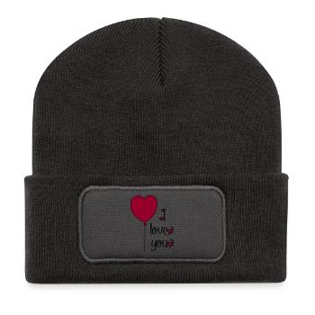 T-shirt for lovers - Recycled Patch Beanie - dark grey - Front