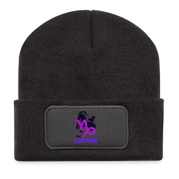 Steinbock Astrologie Horoskop Tierkreis Statement - Recycelte Patch Beanie - Dunkelgrau - Vorne