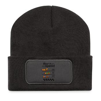 Lustige Rennschnecken - Recycelte Patch Beanie - Dunkelgrau - Vorne