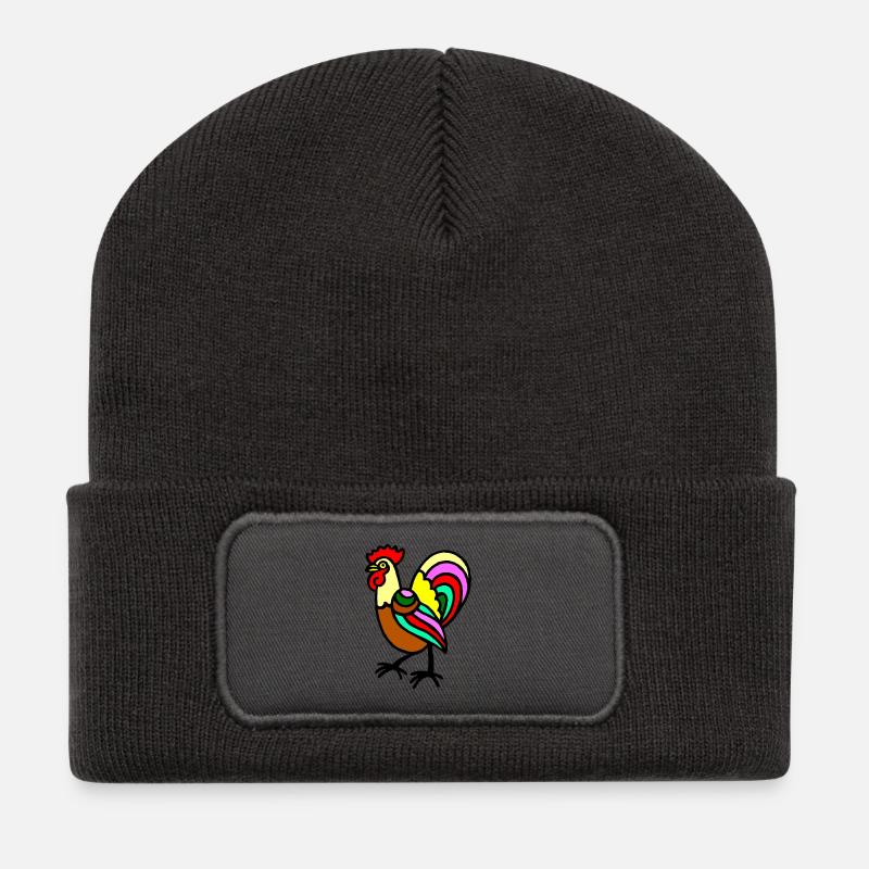 Hahn - Recycelte Patch Beanie - Dunkelgrau