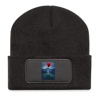 Rêve d’enfant: poisson rouge volant - Beanie recyclé à patch - charbon - Devant
