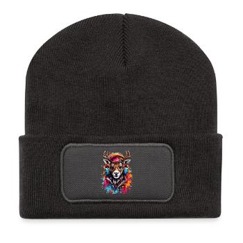 Renne cool - Beanie recyclé à patch - charbon - Devant