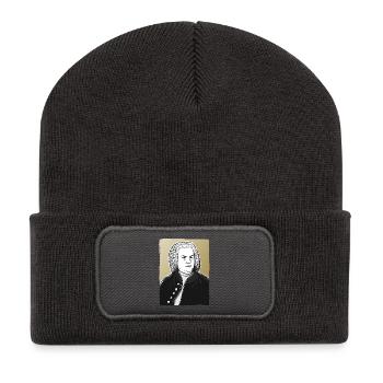 Johann Sebastian Bach in black, white and gold - Recycled Patch Beanie - dark grey - Front