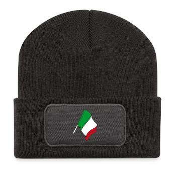 Drapeau de l’Italie - Beanie recyclé à patch - charbon - Devant