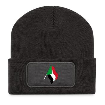Flagge Sudan - Recycelte Patch Beanie - Dunkelgrau - Vorne