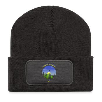 envie d'être là - montagne sapins - version 2024 - Beanie recyclé à patch - charbon - Devant