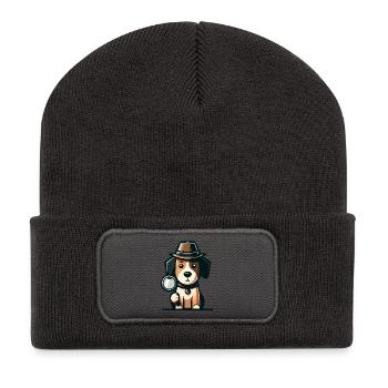 Mystery Hound: The Case of the Curious Canine - Recycled Patch Beanie - dark grey - Front