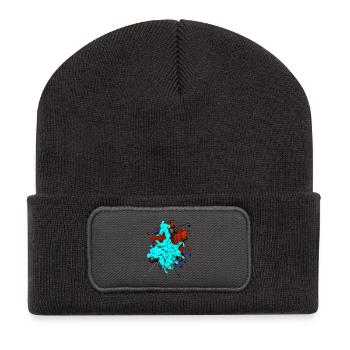 Redturquoise.Splash - Recycelte Patch Beanie - Dunkelgrau - Vorne