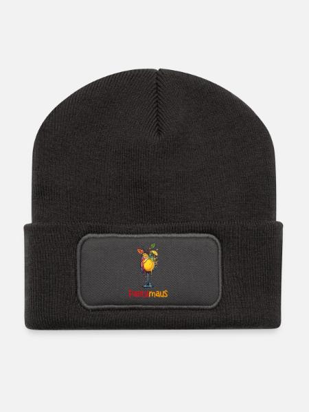 Fruchtige Cocktail Illustration - Recycelte Patch Beanie - Dunkelgrau