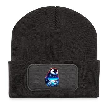 Pinguin - Recycelte Patch Beanie - Dunkelgrau - Vorne