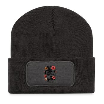 LAISSEZ LES FLEURS PARLER POUR VOUS - Beanie recyclé à patch - charbon - Devant