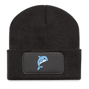Dauphin - Beanie recyclé à patch - charbon - Devant
