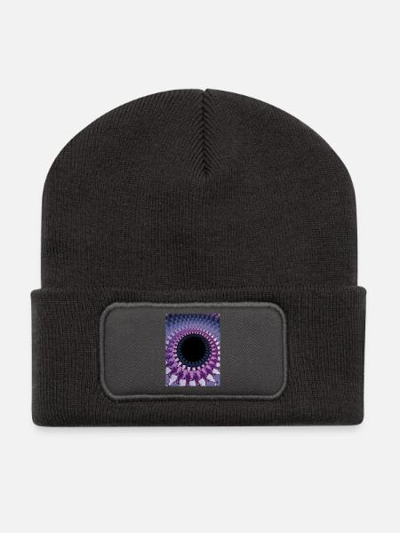 Abstrakt - Recycelte Patch Beanie - Dunkelgrau