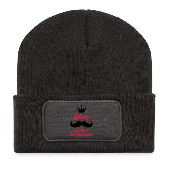 Tablier de cuisine avec dicton amusant - Beanie recyclé à patch - charbon - Devant